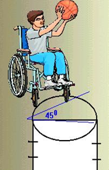ד – 2: משחק כדור-סל לתלמיד יסודי המשתמש בכיסא גלגלים
